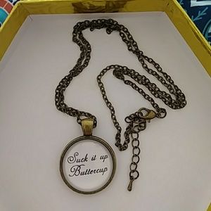Suck It Up Buttercup Necklace New